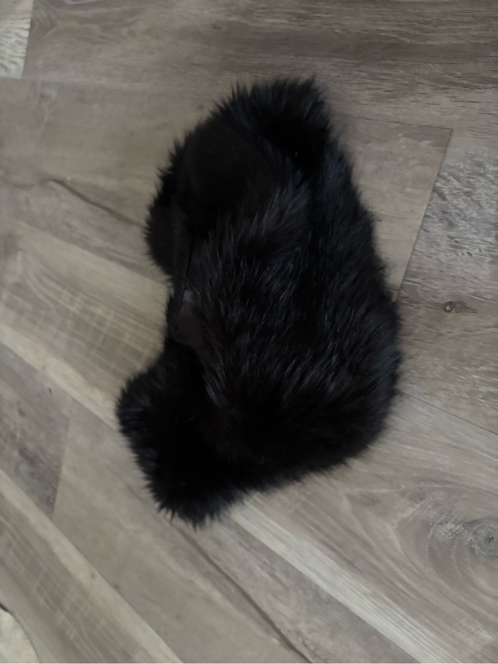 Black Faux Fur Scarf